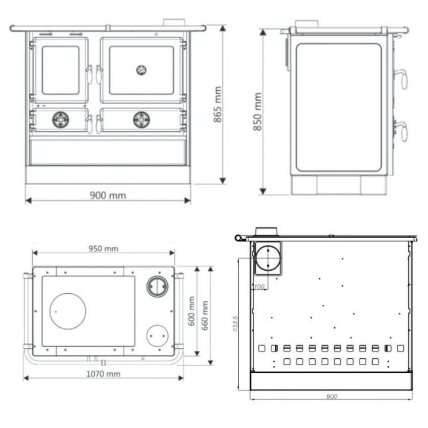 CUISINIERE A BOIS MAGNUM MBS EN FONTE | SORTIE COTE GAUCHE – Image 5